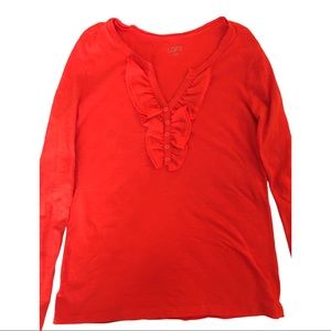 Orange cotton long sleeve tunic from Loft size medium.